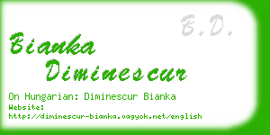 bianka diminescur business card